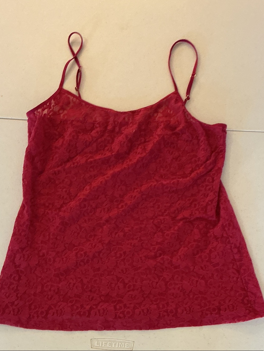 Red Lace Cami Top - Women's Spaghetti Strap Tank